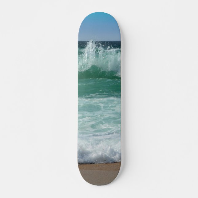 Customizable Seascape Waves Template Cool Skateboard (Front)