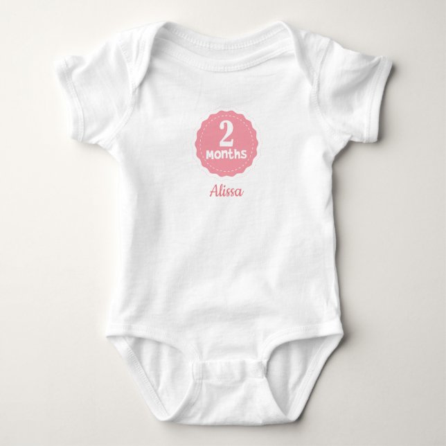 Customizable Second Month Baby Bodysuit (Front)