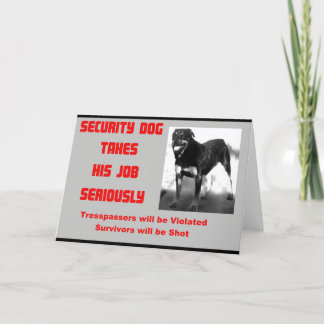 Customizable Security Dog Thank You Card