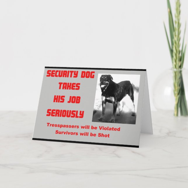 Customizable Security Dog Thank You Card (Front)