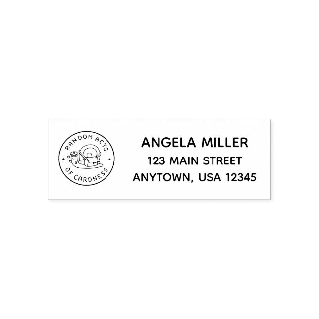 Customizable Self Inking Address Stamp with Logo (Design)