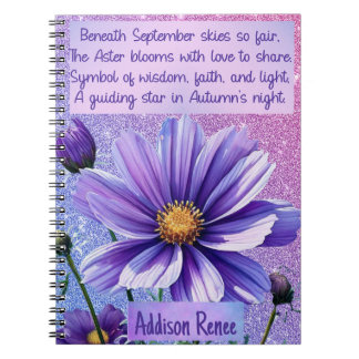 Customizable September Birth Flower Notebook