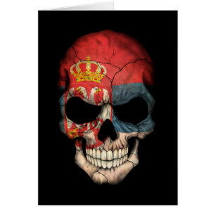 Customizable Serbian Flag Skull