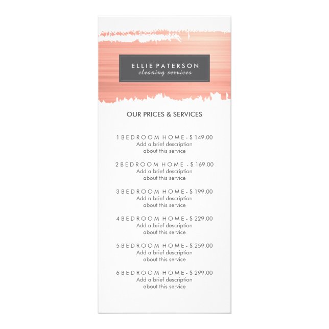 Customizable Service Menu Rack Card (Front)