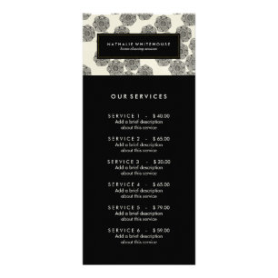 Customizable Service Menu Rack Card