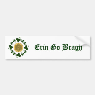 CUSTOMIZABLE! Shamrocks - Gold Irish Celtic Bumper Sticker