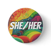 Customizable She/Her, He/Him, Rainbow Pronouns