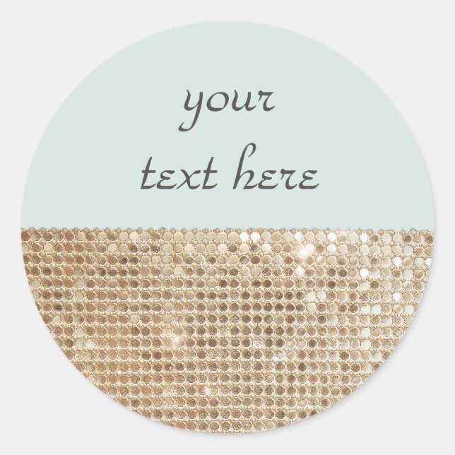 Customizable Shimmering Gold Sequins Sticker (Front)