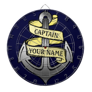 Customizable Ship Captain Your Name Anchor Dartboard