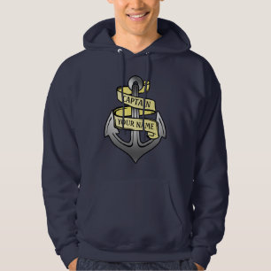 Customizable Ship Captain Your Name Anchor Hoodie