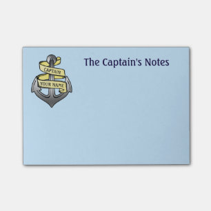 Customizable Ship Captain Your Name Anchor Post-it Notes
