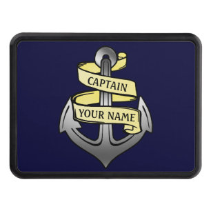 Customizable Ship Captain Your Name Anchor Trailer Hitch Cover