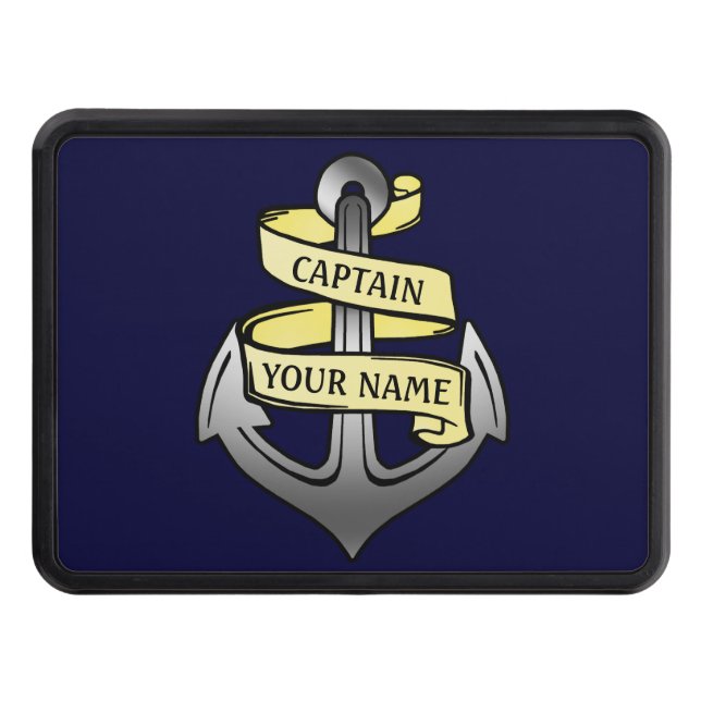 Customizable Ship Captain Your Name Anchor Trailer Hitch Cover (Front)