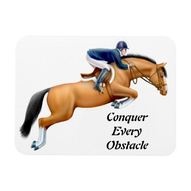 Customizable Show Jumper Equestrian Horse Premium Magnet (Horizontal)