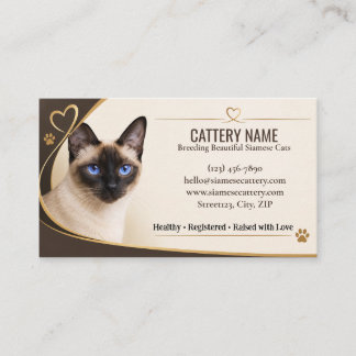 Customizable Siamese Cat Breeder Calling Card