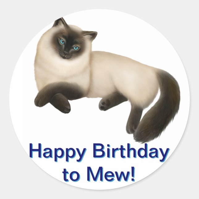 Customizable Siamese Cat Sticker (Front)