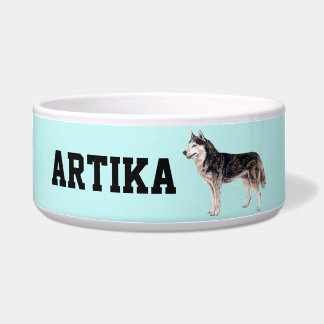 Customizable Siberian Husky Dog Bowl