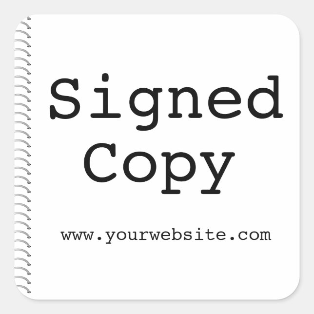 Customizable Signed Copy Author Stickers for Books (Front)
