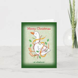 Customizable Silly Geese Angry Grumpy Duck Funny Holiday Card