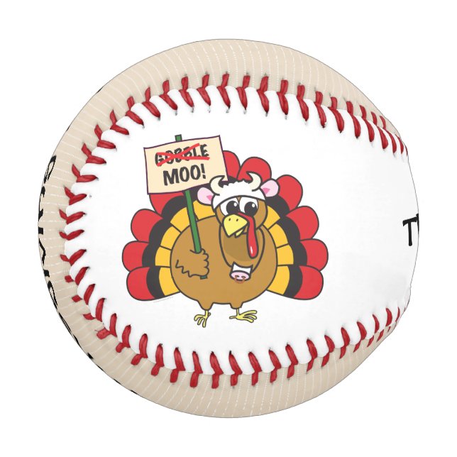 Customizable Silly Thanksgiving Turkey Baseball (Back Right)