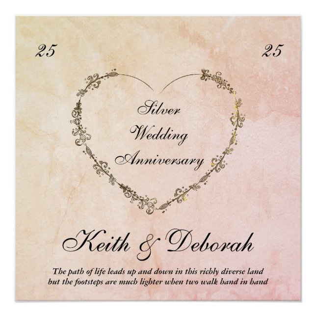 Customizable Silver Anniversary Poster (Front)