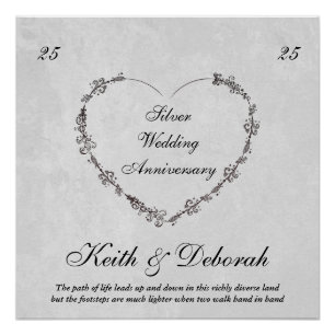 Customizable Silver Anniversary Poster