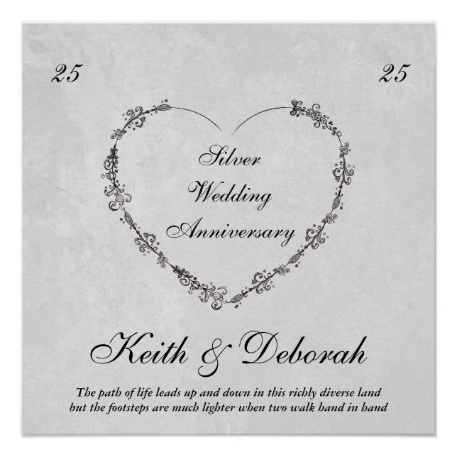 Customizable Silver Anniversary Poster (Front)