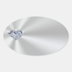 Customizable Silver Coloured Diamond Stickers