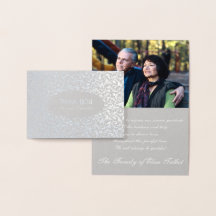 Customizable Silver Damask Sympathy Thank You