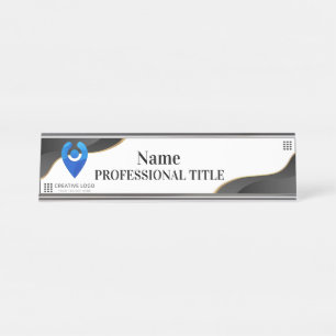 Customizable Silver Name Plate w/ Logo & Slogan 4