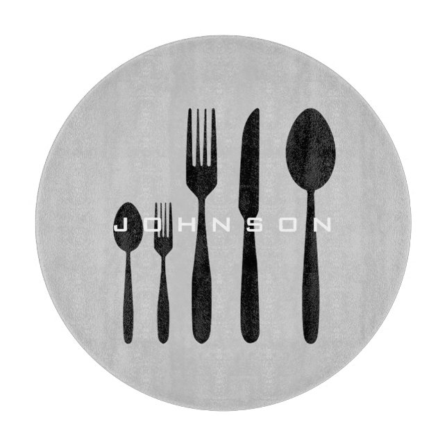 Customizable Silverware Cutting Board (Front)