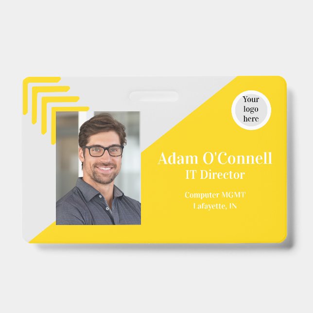 Customizable Simple Design Business ID Badge (Front)