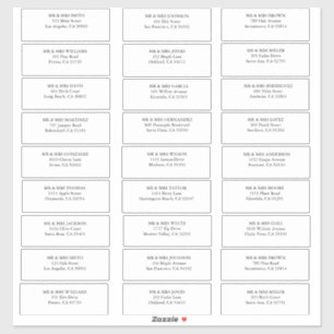 Customizable simple Guest wedding address labels