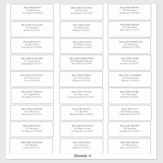 Customizable simple Guest wedding address labels 