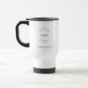 Customizable Simple large logo with website Travel Mug