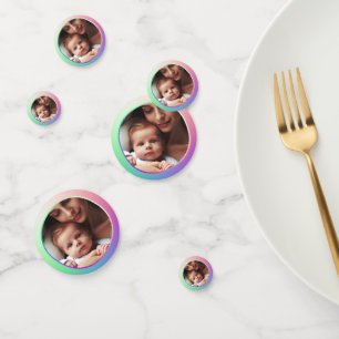 Customizable Six Photos on Bright Colourful Rainbo Confetti