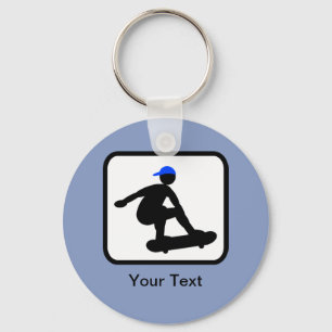 Customizable Skater on Skateboard Logo Keychain