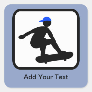 Customizable Skater on Skateboard Logo Square Sticker