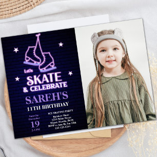 Customizable Skating Party Invitations for Kids