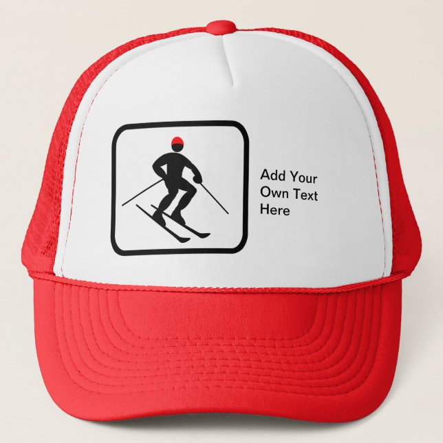 Customizable Skier Logo Trucker Hat (Front)