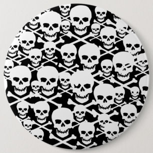 Customizable Skulls & Crossbones 6 Inch Round Button
