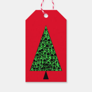 Customizable Skully Xmas Tree Gift Tags