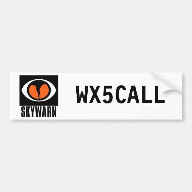 Customizable SKYWARN Call Sign Bumper Sticker (Front)