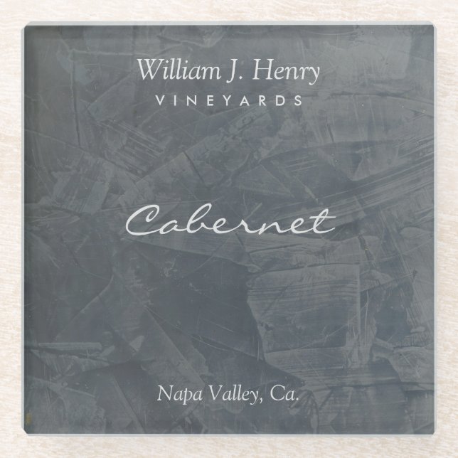 Customizable Slate Glass Wine Coasters (Front)