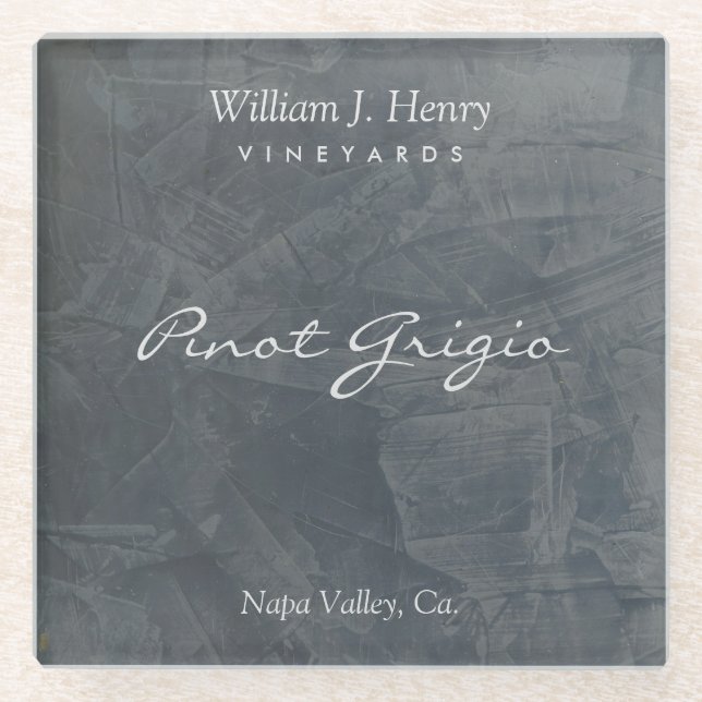 Customizable Slate Travertine Glass Coaster (Front)