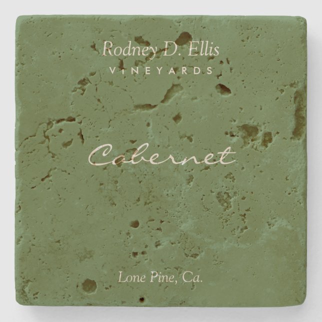 Customizable Slate Travertine Wine Coasters (Front)
