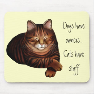 Customizable Sleeping Brown Tabby Cat Mousepad