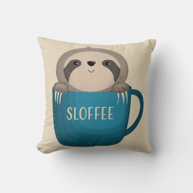 Customizable Sloffee Throw Pillow (Front)