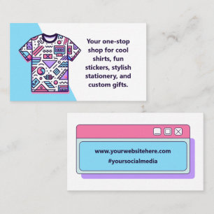 Customizable Small Business T-Shirt Colourful Card