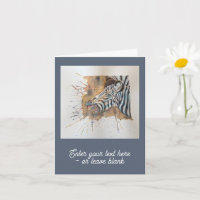 Customizable Snorting Zebra Greetings Card